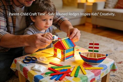 50pcs Colorful Wood Craft Sticks, 4-1/2-inch Garden Plant Label, Wooden Popsicle, Ice Cream Sticks for DIY Craft in Kuwait