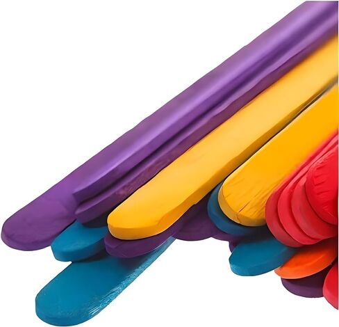 50pcs Colorful Wood Craft Sticks, 4-1/2-inch Garden Plant Label, Wooden Popsicle, Ice Cream Sticks for DIY Craft in Kuwait