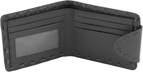 Milwaukee Leather MLW7810 Men's Black Leather Whip Stitch Bi-Fold Biker Wallet with Steel Chain - One Size in Saudi Arabia