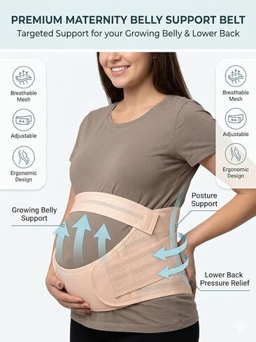 Pregnancy Belly Band Maternity Belt, Back/Abdomen/Waist(Size S,Light Nude Color) in Saudi Arabia