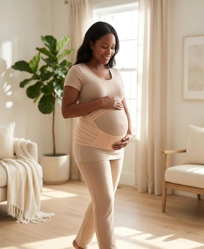 Pregnancy Belly Band Maternity Belt, Back/Abdomen/Waist(Size S,Light Nude Color) in Saudi Arabia
