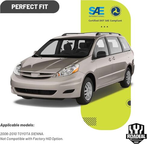 المصابيح الأمامية مع لمبات لسيارة Toyota Sienna Minivan 2006-2010 (جميع الديكورات: CE، LE، XLE) وشاحنة البضائع in Kuwait