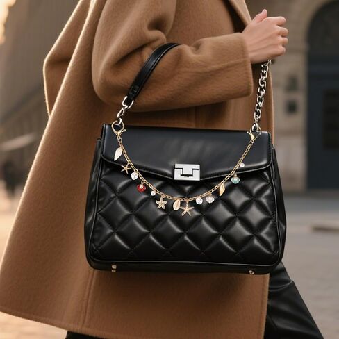 سحر حقيبة لحقائب اليد، نجمة البحر شل اللؤلؤ محفظة سحر أنيقة سلسلة المفاتيح الذهبية محفظة سلسلة الملحقات للنساء حقائب الكتف حقائب اليد in Kuwait