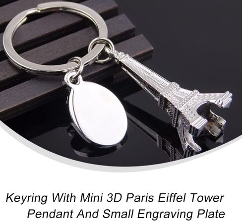 قطعتان من سلاسل مفاتيح برج إيفل مع لوحة نقش وحلقات مفاتيح أنيقة وحاملات مفاتيح للرجال والنساء، إكسسوار مثالي للمفاتيح والحقائب، خيار هدية مثالي لعشاق السفر in Kuwait