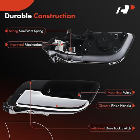 A-Premium Front or Rear Left Driver Side Interior Door Handle Compatible with Chevrolet Equinox 2010-2017, Malibu 2013-2015, Impala 2014-2019, Sonic, Malibu Limited & GMC Terrain, Chrome Lever in Saudi Arabia