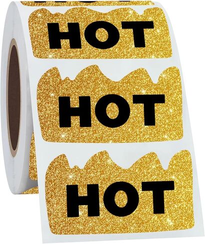 600pcs Rave Hot Stickers 2 x 1-1/5 Inch Fluorescent Red, Hot Flame Fire Shape Labels, Marking Popular Items for Party, Restaurants, Spicy Food (Fluorescent Red) in Saudi Arabia