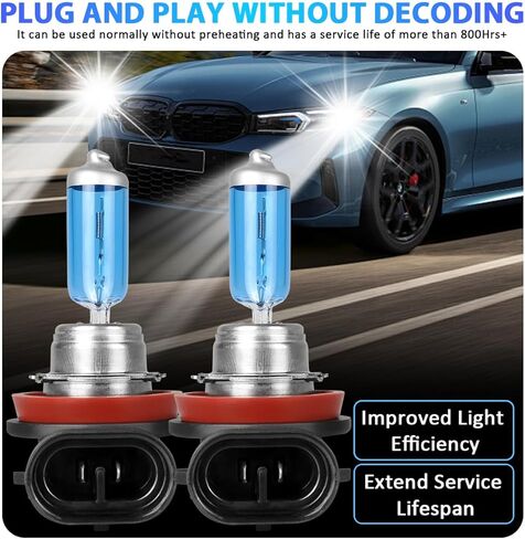 مناسب لسيارة Kia Forte 2014 2015 2016، H1 H11 مصابيح أمامية عالية الشعاع منخفضة، مجموعة مصابيح إضاءة بيضاء رائعة 6000LM 5100K عالية الأداء، أداء عالٍ، حزمة من 4 قطع in Kuwait