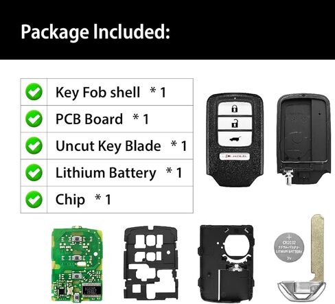 Replacement for 2019-2022 Honda HR-V Fit EX-L EX-LN CVT Key Fob Remote Control KR5V1X 4 Buttons 313.8MHz in Saudi Arabia