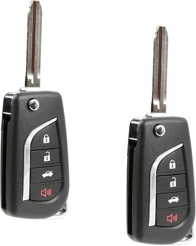 Keyless Entry Remote Key Fob Replacement 4-Button Flip for 2004-2010 Toyota Highlander Sequoia Sienna Tundra Tacoma (GQ43VT20T, 4D67 Chip) in Saudi Arabia