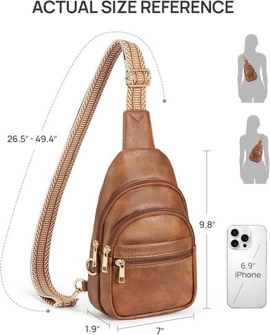 Anti Theft Small Sling Bag for Men and Women RFID Crossbody Chest Purse Genuine Leather Bags for Travel or Commuting in Saudi Arabia