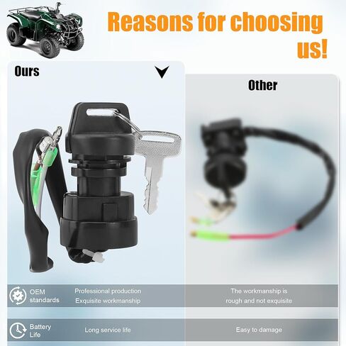 Ignition Key Switch Compatible with Yamaha Blaster YFS 200 YFS200 YFS200SE SE 1988 1989 1990 1991 1992 1993 1994 1995 1996 1997 1998 1999 2000 2001 2002 2003 2004 2005 2006 in Saudi Arabia