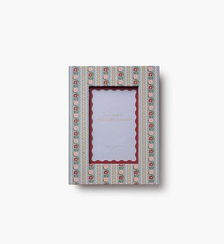 RIFLE PAPER CO. Paper Wrapped Picture Frame 8.5" L x 6.5" W x 0.75" H, Textured Paper-Wrapped Hardboard, Stylized Pattern Single Photo Frame for Special Photos With Friends and Family, Delphine in Saudi Arabia