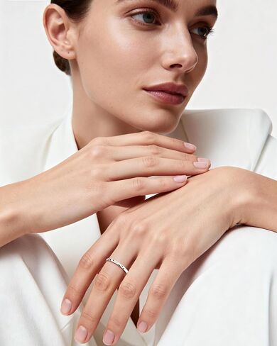 Hammered Adjustable Ring for Women - Sterling Silver Open Statement Ring, Stackable Fashion Jewelry with Textured Pattern, Unique Hammered Design in Kuwait