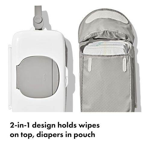 OXO Tot On-The-Go Wipes Dispenser with Diaper Pouch, Gray in Kuwait