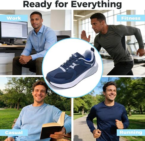 QAUPPE Walking Sneakers for Men Wide Toe Box Arch Support Shoes Plantar Fasciitis Orthotic Shoes Tennis Running Sneakers for Gym Workout Jogging in Saudi Arabia