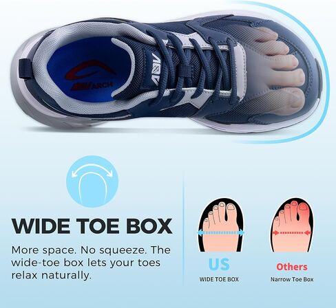 QAUPPE Walking Sneakers for Men Wide Toe Box Arch Support Shoes Plantar Fasciitis Orthotic Shoes Tennis Running Sneakers for Gym Workout Jogging in Saudi Arabia