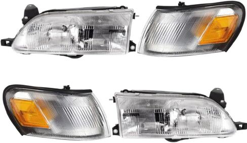 EPIC LIGHTING OE Fitment Replacement Headlight Signal Light Combo Set Compatible with Toyota 93 94 95 96 97 Corolla [ 811501A491 811101E221 8162012600 8161012600 ] 4-Piece in Saudi Arabia