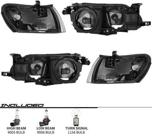 EPIC LIGHTING OE Fitment Replacement Headlight Signal Light Combo Set Compatible with Toyota 93 94 95 96 97 Corolla [ 811501A491 811101E221 8162012600 8161012600 ] 4-Piece in Saudi Arabia