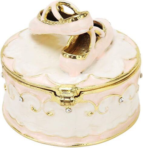 Cyrank Jeweled Ballet Shoes Trinket Boxes, Exquisite Compact Decorative Trinkets Jewelry Box Hinged Enameled Decorative Dance Jewelry Ornament Ring Holder Box Figurine For Home Decor in Saudi Arabia