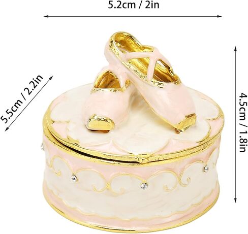 Cyrank Jeweled Ballet Shoes Trinket Boxes, Exquisite Compact Decorative Trinkets Jewelry Box Hinged Enameled Decorative Dance Jewelry Ornament Ring Holder Box Figurine For Home Decor in Saudi Arabia