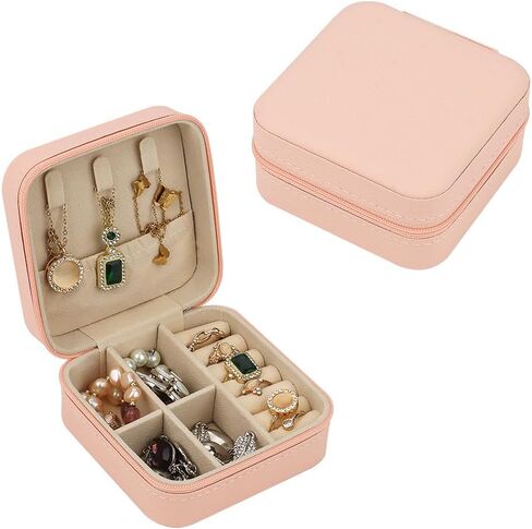 Travel Jewelry Box, Portable Mini Jewelry Organizer, Small Storage Case for Rings Necklaces Earrings, Gift for Women & Girls in Saudi Arabia