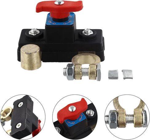 12V 24V Car Battery Cut Off Switch Disconnect Isolator For Top Post Negative Terminal, Power Cutoff Switch Compatible With Vehicles Trucks RVs Boats in Kuwait