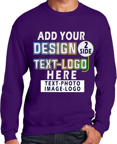 NACRE APPAREL Custom Crewneck Add Your Own Design Picture Photo Text Front Back Side for Men Women Sweatshirt in Kuwait