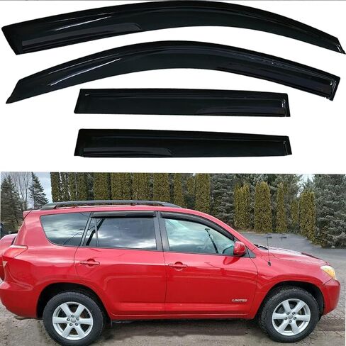 Side Car Window Visors rain Guards Vent Deflectors Window Rain Guards for Toyota RAV4 2006-2012 Front and Rear Door Smoke Sun Shades, 4PCS 94608 in Kuwait