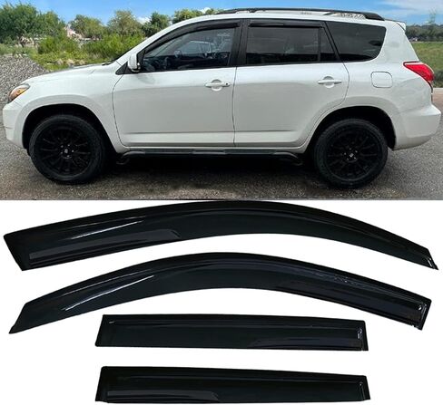 Side Car Window Visors rain Guards Vent Deflectors Window Rain Guards for Toyota RAV4 2006-2012 Front and Rear Door Smoke Sun Shades, 4PCS 94608 in Kuwait
