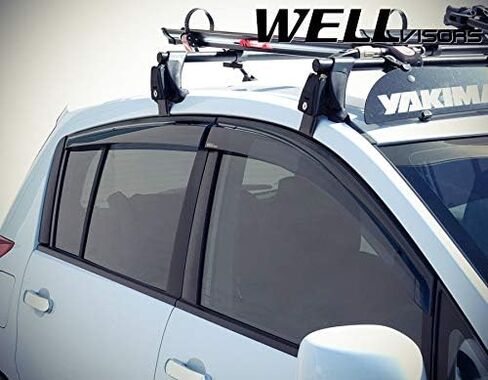 WellVisors Window Visors Wind Deflectors Compatible with Nissan 2007-2012 Versa Hatchback Premium Series Rain Guards 3-847NS002 in Saudi Arabia
