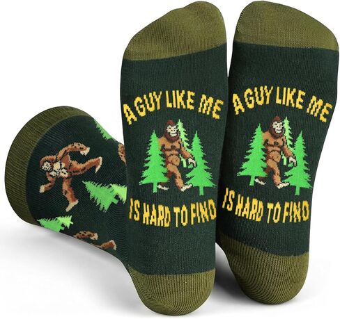 GOLIN Funny Bigfoot Gifts for Women Men, Retro Sasquatch Themed Novelty Crew Socks Silly Sarcastic Stocking Stuffers in Kuwait