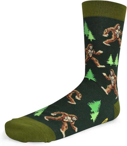 GOLIN Funny Bigfoot Gifts for Women Men, Retro Sasquatch Themed Novelty Crew Socks Silly Sarcastic Stocking Stuffers in Kuwait