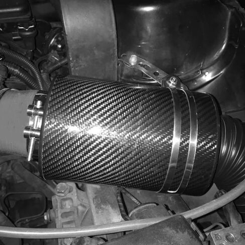 Air Intake Hose 1set 76mm 3 inch Universal Car Cold Air Filter Carbon Fibre Feed Enclosed Intake Induction Pipe Hose Kit Flexible Air Filter Intake Hose in Kuwait