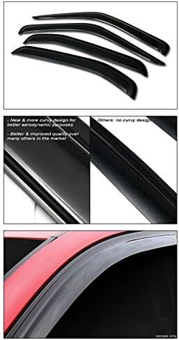 7422452624673 Compatible with 2000-2004 Xterra Smoke Curvy Style Window Visors Deflector 4 Pieces in Saudi Arabia