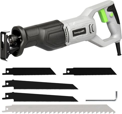 منشار ترددي 6 أمبير، منشار ترددي سلكي متغير السرعة 3000SPM بطول شوط 4/5 بوصة، أقصى عمق قطع 4-1/2 بوصة لقطع الخشب والمعادن الناعمة وأنابيب PVC in Kuwait