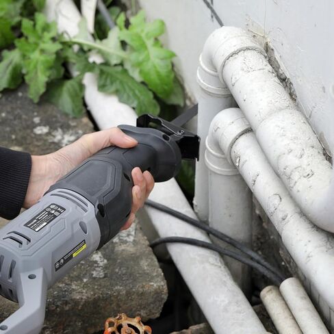 منشار ترددي 6 أمبير، منشار ترددي سلكي متغير السرعة 3000SPM بطول شوط 4/5 بوصة، أقصى عمق قطع 4-1/2 بوصة لقطع الخشب والمعادن الناعمة وأنابيب PVC in Kuwait