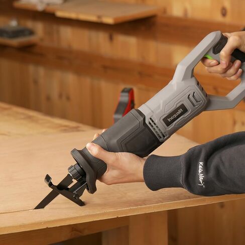 منشار ترددي 6 أمبير، منشار ترددي سلكي متغير السرعة 3000SPM بطول شوط 4/5 بوصة، أقصى عمق قطع 4-1/2 بوصة لقطع الخشب والمعادن الناعمة وأنابيب PVC in Kuwait