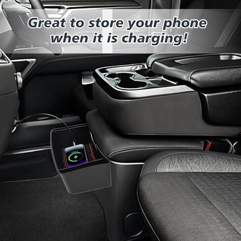 Center Console Hanging Storage Box,Split-bench Folding Seat Armrest Organizer Tray Insert Replace for Silverado/for Sierra 1500 2019-2025 and for Silverado/for Sierra 2500HD 3500HD 2020-2025 in Kuwait