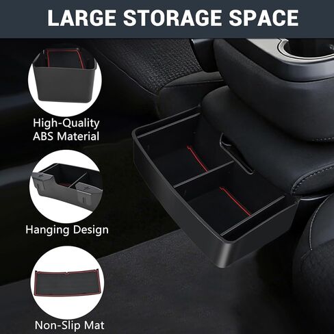 Center Console Hanging Storage Box,Split-bench Folding Seat Armrest Organizer Tray Insert Replace for Silverado/for Sierra 1500 2019-2025 and for Silverado/for Sierra 2500HD 3500HD 2020-2025 in Kuwait