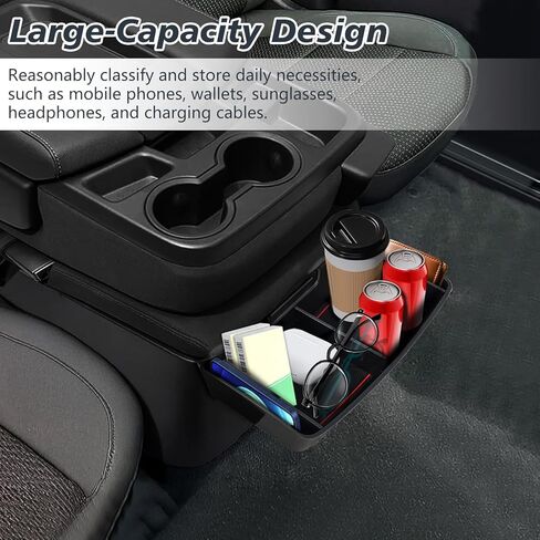 Center Console Hanging Storage Box,Split-bench Folding Seat Armrest Organizer Tray Insert Replace for Silverado/for Sierra 1500 2019-2025 and for Silverado/for Sierra 2500HD 3500HD 2020-2025 in Kuwait