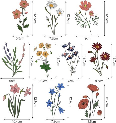 PerKoop 10 Pcs Flower Car Vinyl Decal Sticker Waterproof Bloom Flower Bumper Decal Spring Blossom Car Decals for Automotive SUV Trucks Wall Laptop Water Bottles Scrapbook Window Decor Accessories in Saudi Arabia
