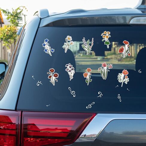 PerKoop 10 Pcs Flower Car Vinyl Decal Sticker Waterproof Bloom Flower Bumper Decal Spring Blossom Car Decals for Automotive SUV Trucks Wall Laptop Water Bottles Scrapbook Window Decor Accessories in Saudi Arabia