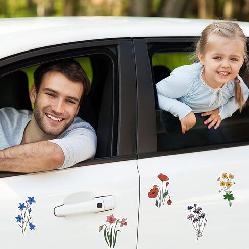 PerKoop 10 Pcs Flower Car Vinyl Decal Sticker Waterproof Bloom Flower Bumper Decal Spring Blossom Car Decals for Automotive SUV Trucks Wall Laptop Water Bottles Scrapbook Window Decor Accessories in Saudi Arabia