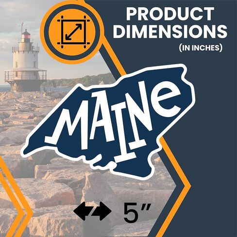 مغناطيس السيارة Magnet Me Up Maine State - مقاس 6x4 بوصة، تذكار متين من الفينيل للأشعة فوق البنفسجية، مغناطيس ثلاجة قابل للتجميع بالألوان الكاملة - ديكور هدايا السفر - ملصق مغناطيسي على شكل الدولة - صنع في الولايات المتحدة الأمريكية in Saudi Arabia