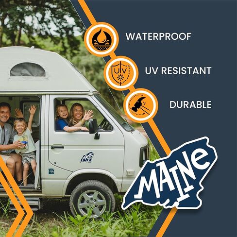 مغناطيس السيارة Magnet Me Up Maine State - مقاس 6x4 بوصة، تذكار متين من الفينيل للأشعة فوق البنفسجية، مغناطيس ثلاجة قابل للتجميع بالألوان الكاملة - ديكور هدايا السفر - ملصق مغناطيسي على شكل الدولة - صنع في الولايات المتحدة الأمريكية in Saudi Arabia