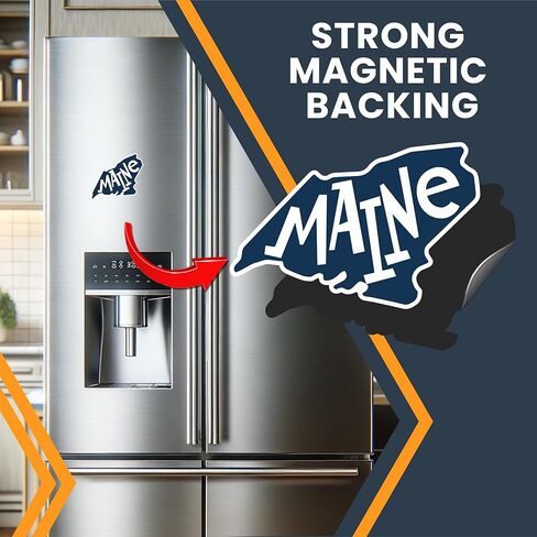 مغناطيس السيارة Magnet Me Up Maine State - مقاس 6x4 بوصة، تذكار متين من الفينيل للأشعة فوق البنفسجية، مغناطيس ثلاجة قابل للتجميع بالألوان الكاملة - ديكور هدايا السفر - ملصق مغناطيسي على شكل الدولة - صنع في الولايات المتحدة الأمريكية in Saudi Arabia