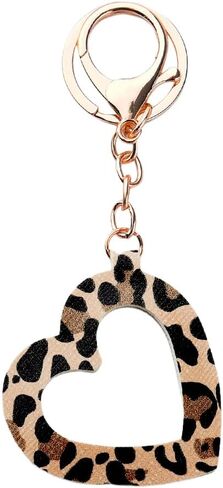 ليوبارد طباعة سلسلة المفاتيح الملحقات لحقيبة اليد سحر مرآة ماكياج سلسلة المفاتيح للفتيات القلب الجلود سلسلة المفاتيح in Kuwait