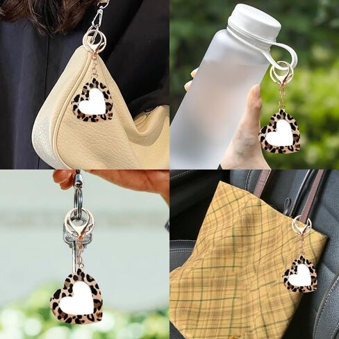 ليوبارد طباعة سلسلة المفاتيح الملحقات لحقيبة اليد سحر مرآة ماكياج سلسلة المفاتيح للفتيات القلب الجلود سلسلة المفاتيح in Kuwait