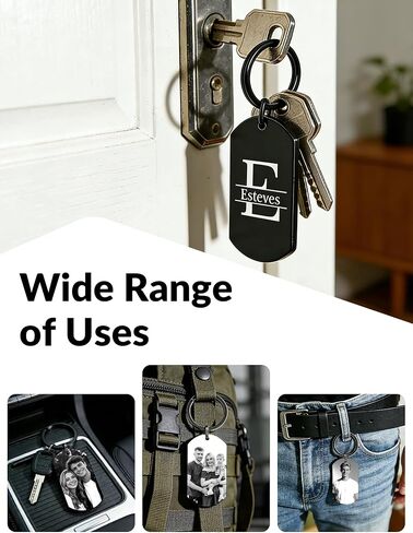 BEXOA Custom Keychain with Picture, Customized Photo Text keychains for Boyfriend Men Dad Gifts in Saudi Arabia