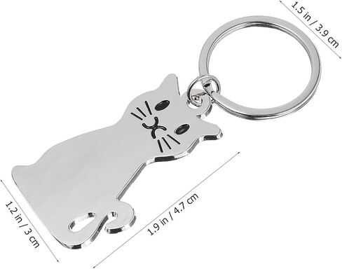 Cat Keychain Metal Key Ring Cute Animal Cat Key Chain Charm Hanging Pendant Decoration in Saudi Arabia